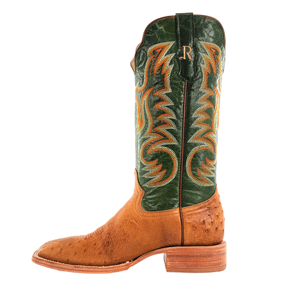 R. Watson Antique Saddle Smooth Ostrich Forrest Green Boots