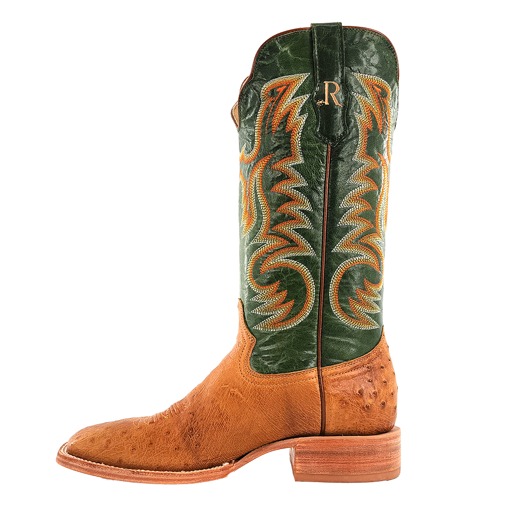 R. Watson Antique Saddle Smooth Ostrich Forrest Green Boots