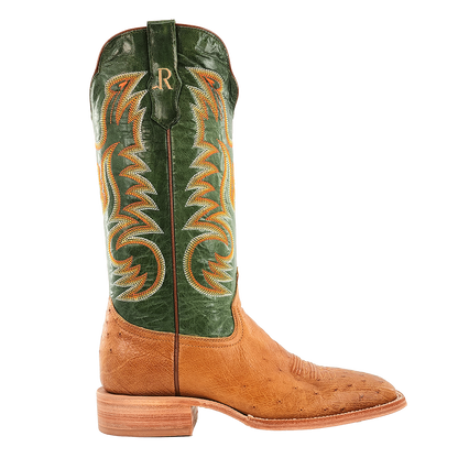 R. Watson Antique Saddle Smooth Ostrich Forrest Green Boots