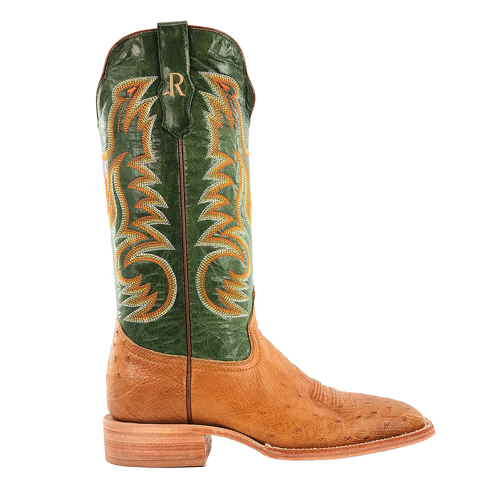 R. Watson Antique Saddle Smooth Ostrich Forrest Green Boots