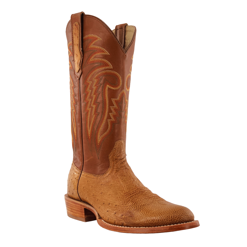 R. Watson Antique Saddle Smooth Ostrich Sunset Tan Boots