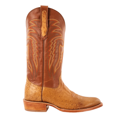 R. Watson Antique Saddle Smooth Ostrich Sunset Tan Boots