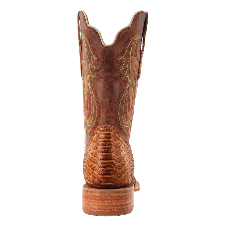 R. Watson Camel Back Cut Python Boots