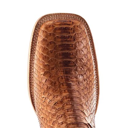 R. Watson Camel Back Cut Python Boots