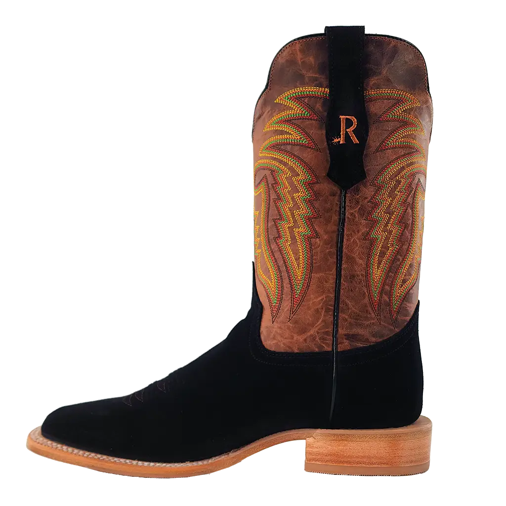 R. Watson Black Roughout Boots