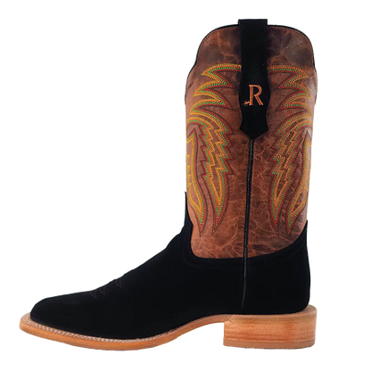 R. Watson Black Roughout Boots