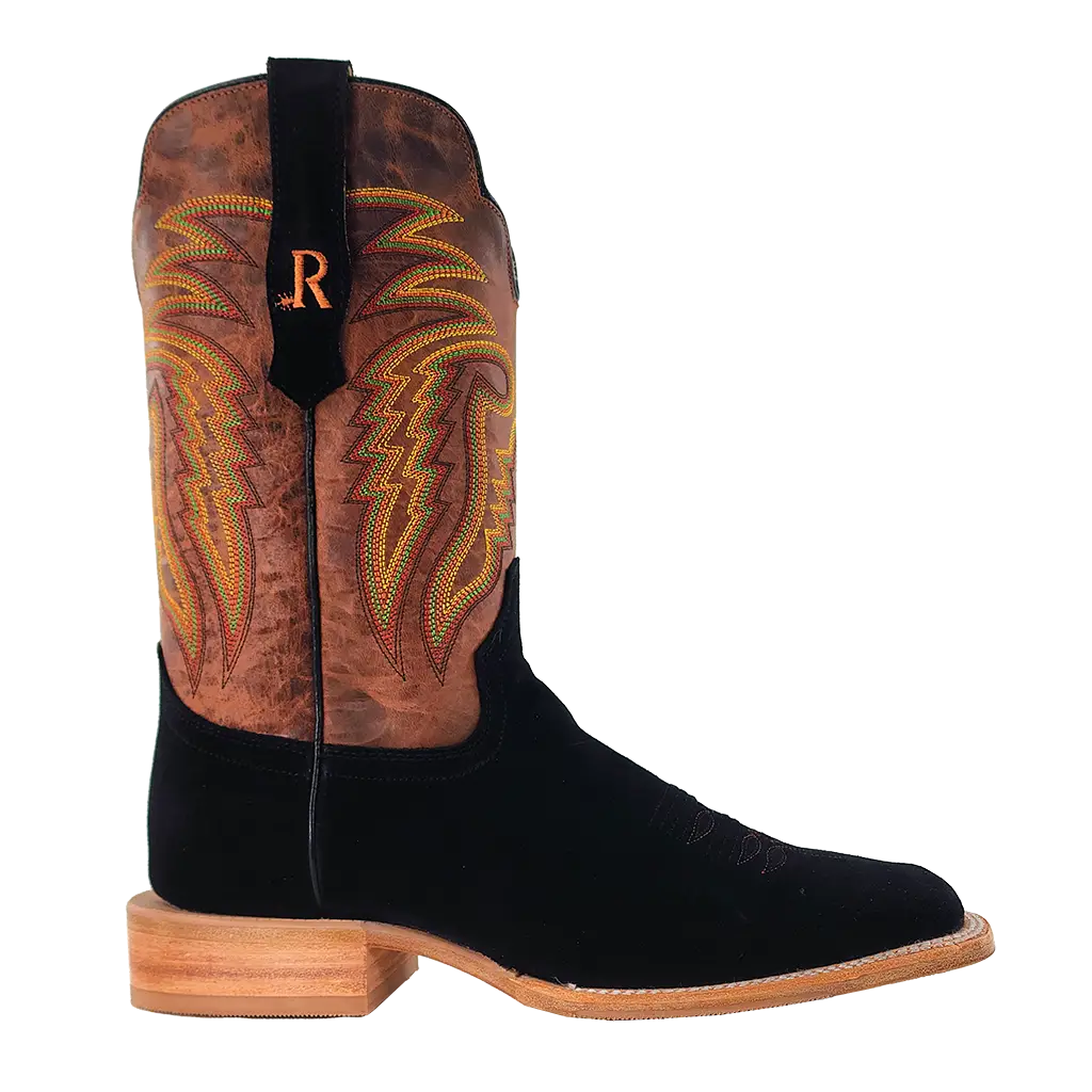 R. Watson Black Roughout Boots