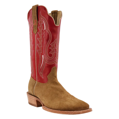 R. Watson Sand Roughout Cherry Red Boots