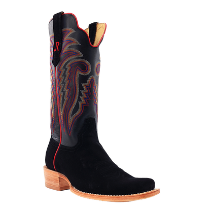 R. Watson Black Roughout Black Sinatra Boots