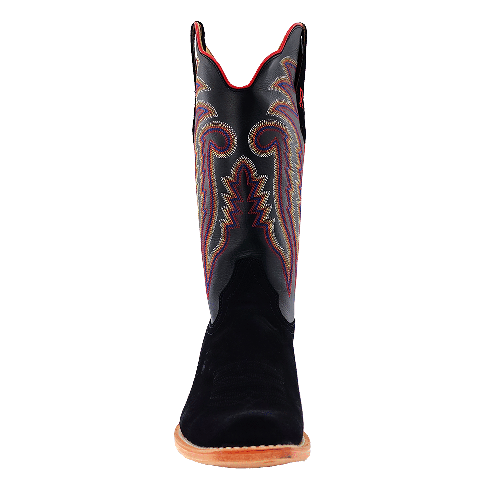 R. Watson Black Roughout Black Sinatra Boots