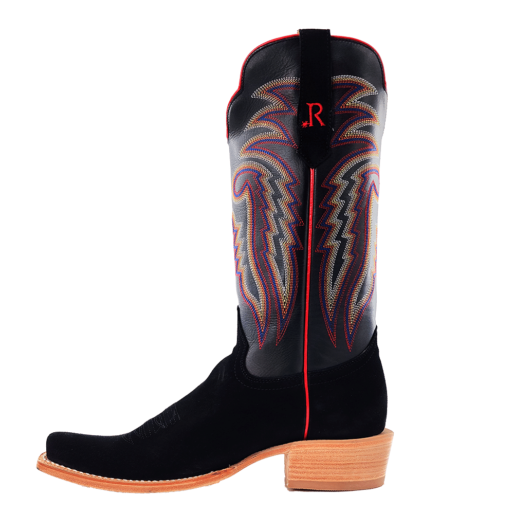 R. Watson Black Roughout Black Sinatra Boots