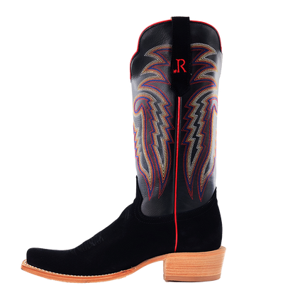 R. Watson Black Roughout Black Sinatra Boots