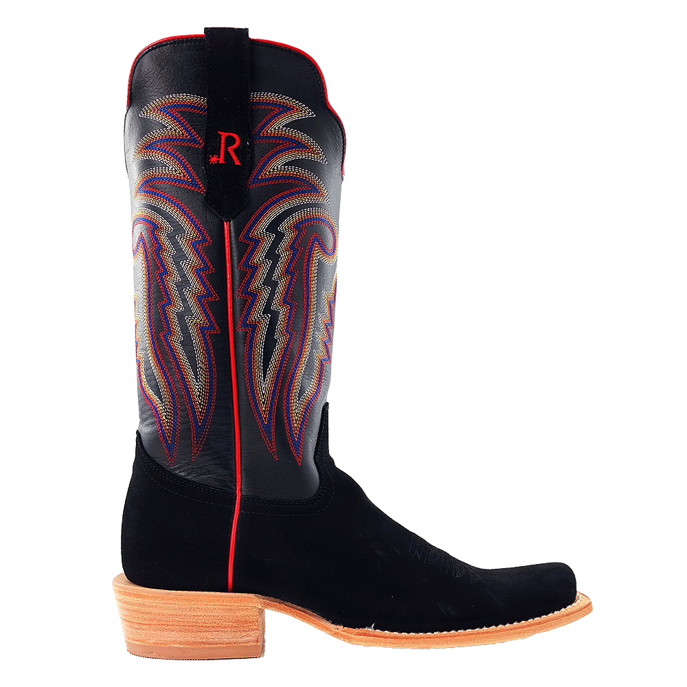 R. Watson Black Roughout Black Sinatra Boots
