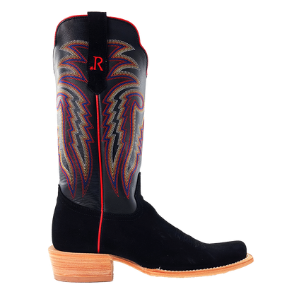 R. Watson Black Roughout Black Sinatra Boots