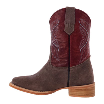 R. Watson Kids Charcoal Rough Out Boots