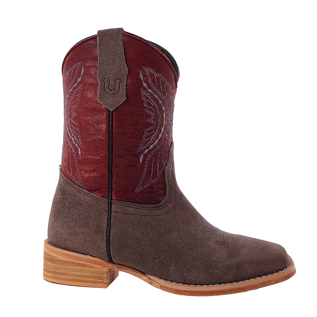 R. Watson Kids Charcoal Rough Out Boots