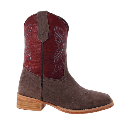 R. Watson Kids Charcoal Rough Out Boots