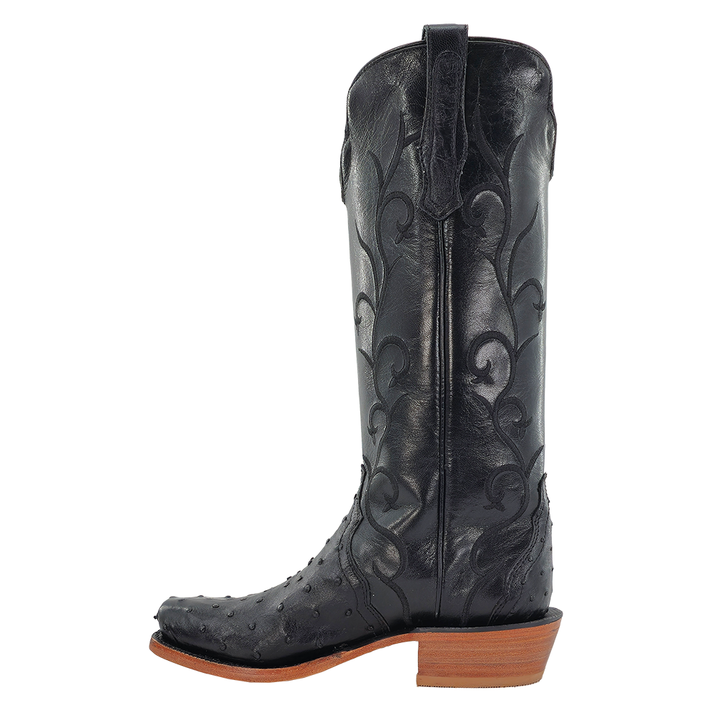R. Watson Black FQ Ostrich Black Mestizo Boots