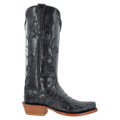 R. Watson Black FQ Ostrich Black Mestizo Boots
