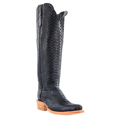 R. Watson Black Python Boots
