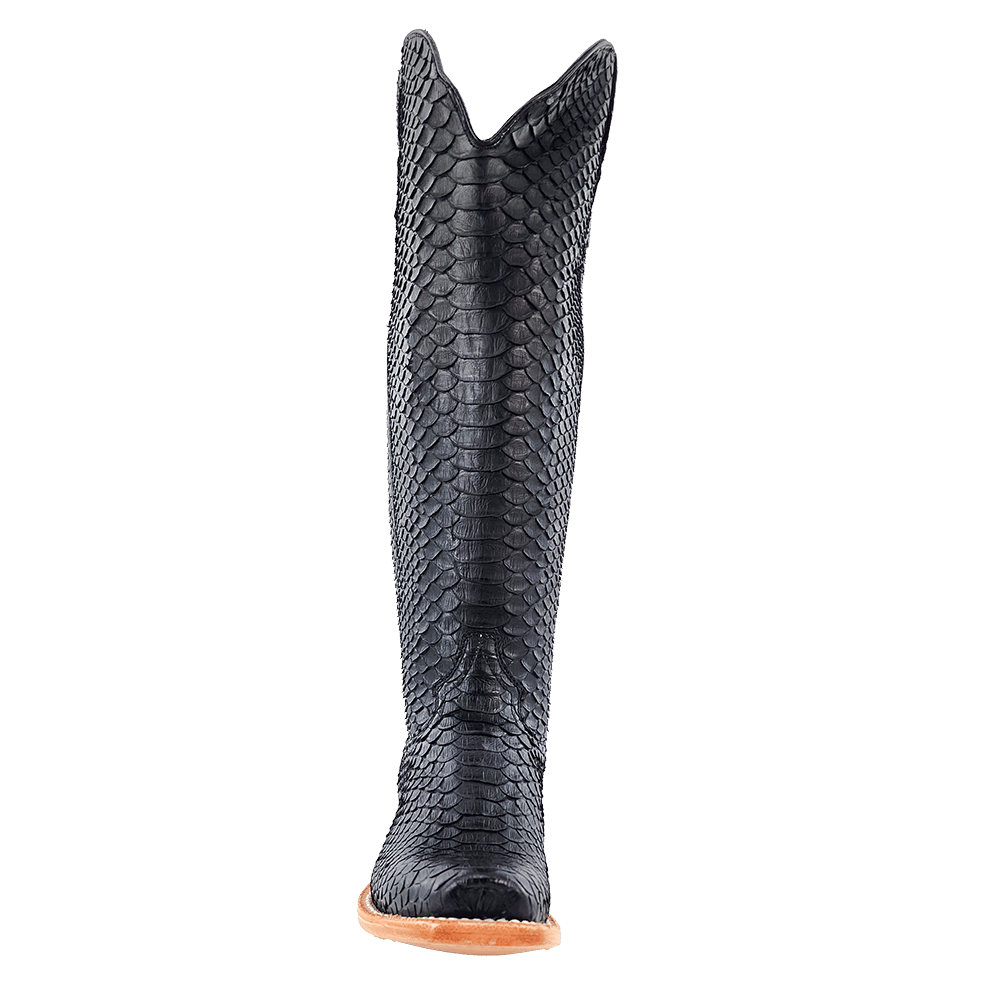 R. Watson Black Python Boots