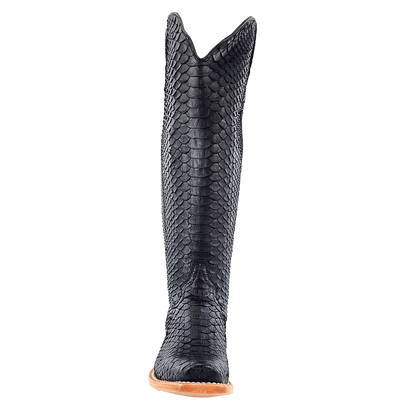R. Watson Black Python Boots