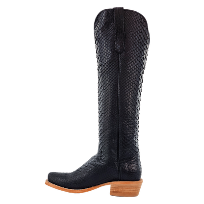 R. Watson Black Python Boots