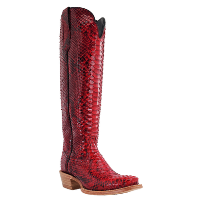 R. Watson Red & Black Python Boots