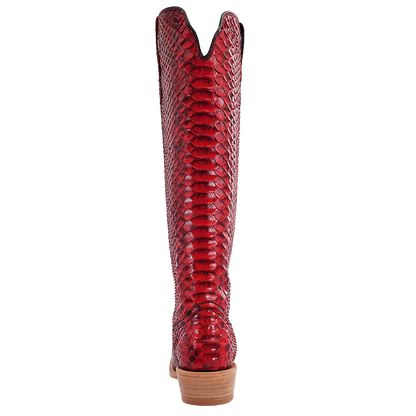 R. Watson Red & Black Python Boots