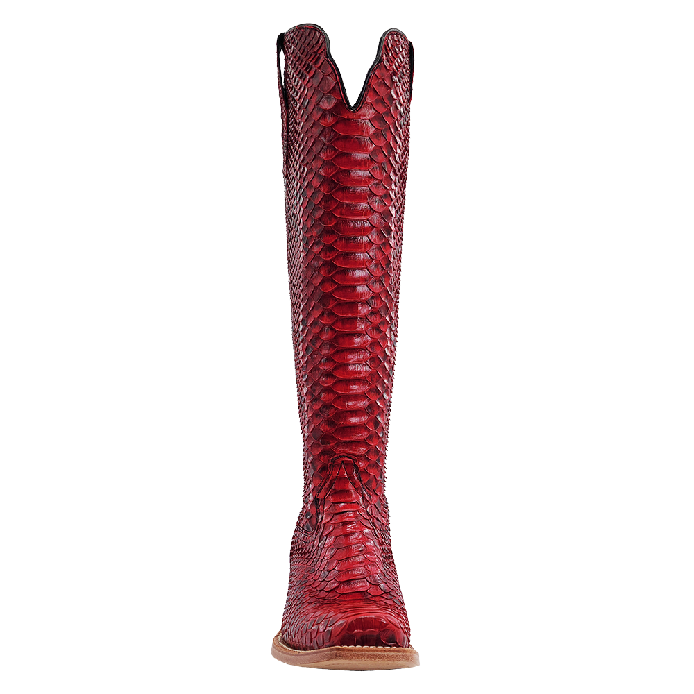 R. Watson Red & Black Python Boots