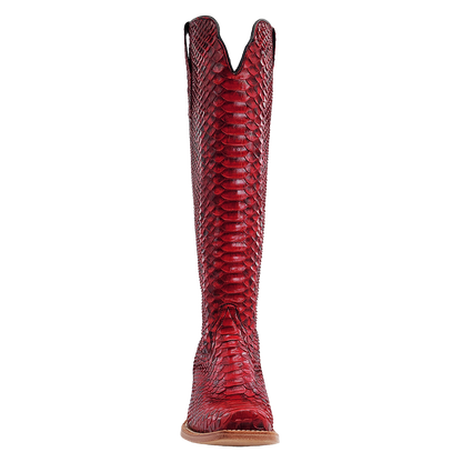 R. Watson Red & Black Python Boots