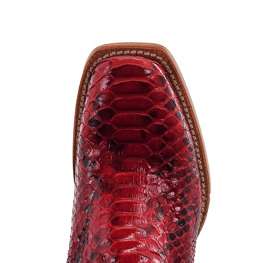 R. Watson Red & Black Python Boots