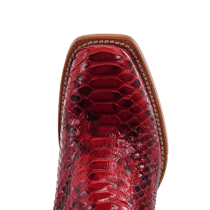 R. Watson Red & Black Python Boots