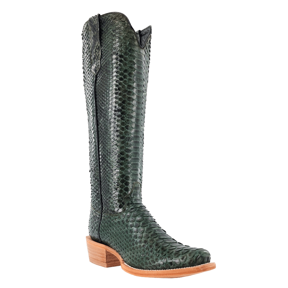 R. Watson Dark Green Python Boots
