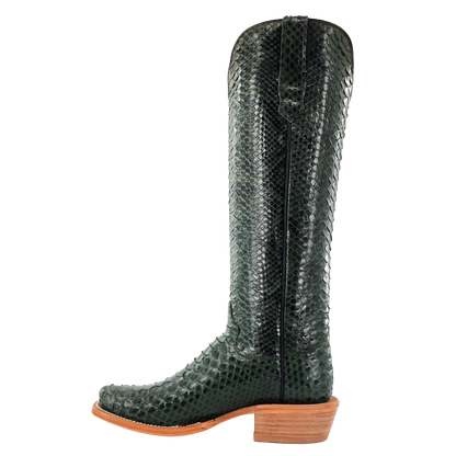 R. Watson Dark Green Python Boots