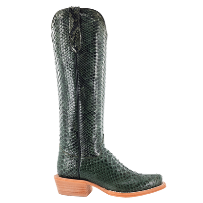 R. Watson Dark Green Python Boots