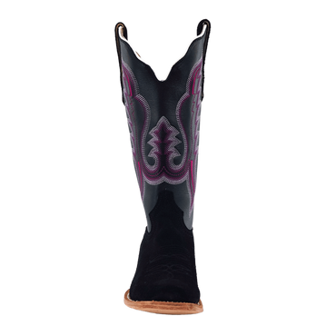 R. Watson Women's Black Roughout Boots