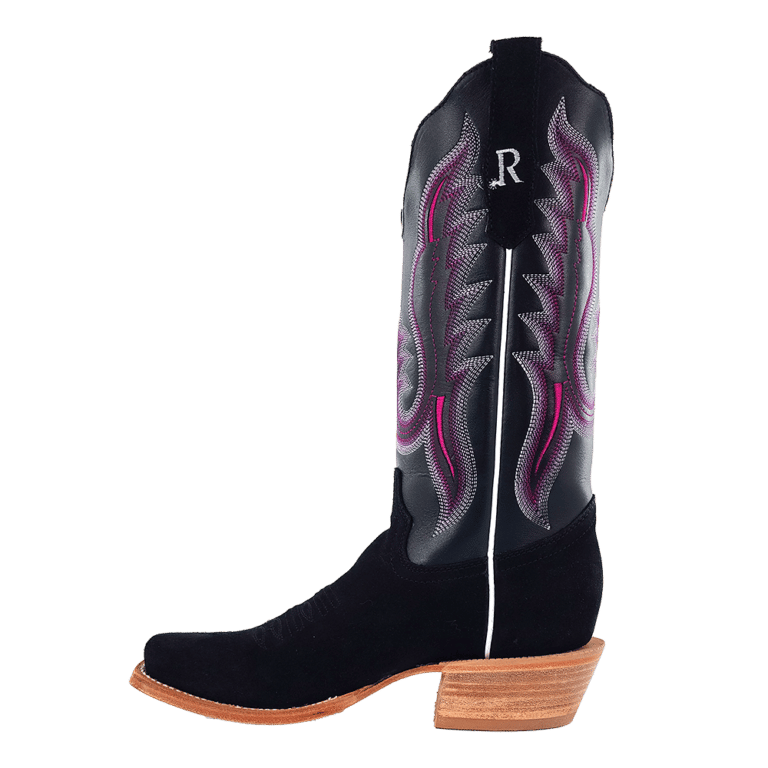 R. Watson Women's Black Roughout Boots