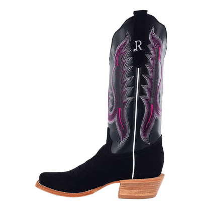 R. Watson Women's Black Roughout Boots