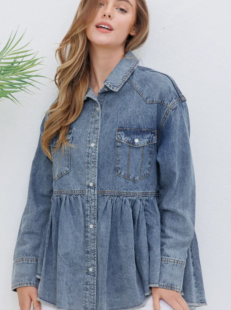 Chambray Western Top