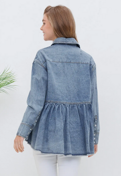Chambray Western Top