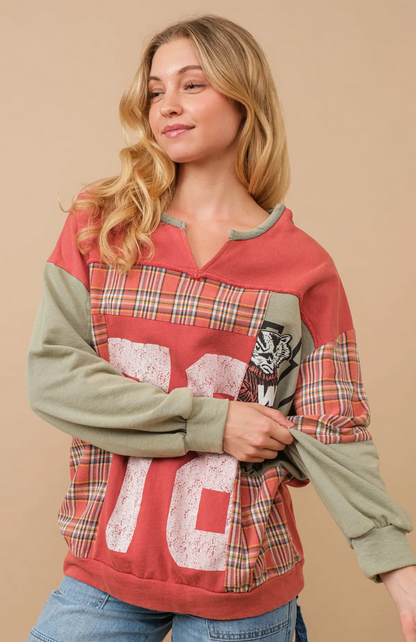 Colorblock Varsity Sweatshirt