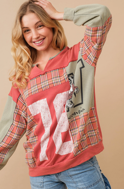 Colorblock Varsity Sweatshirt