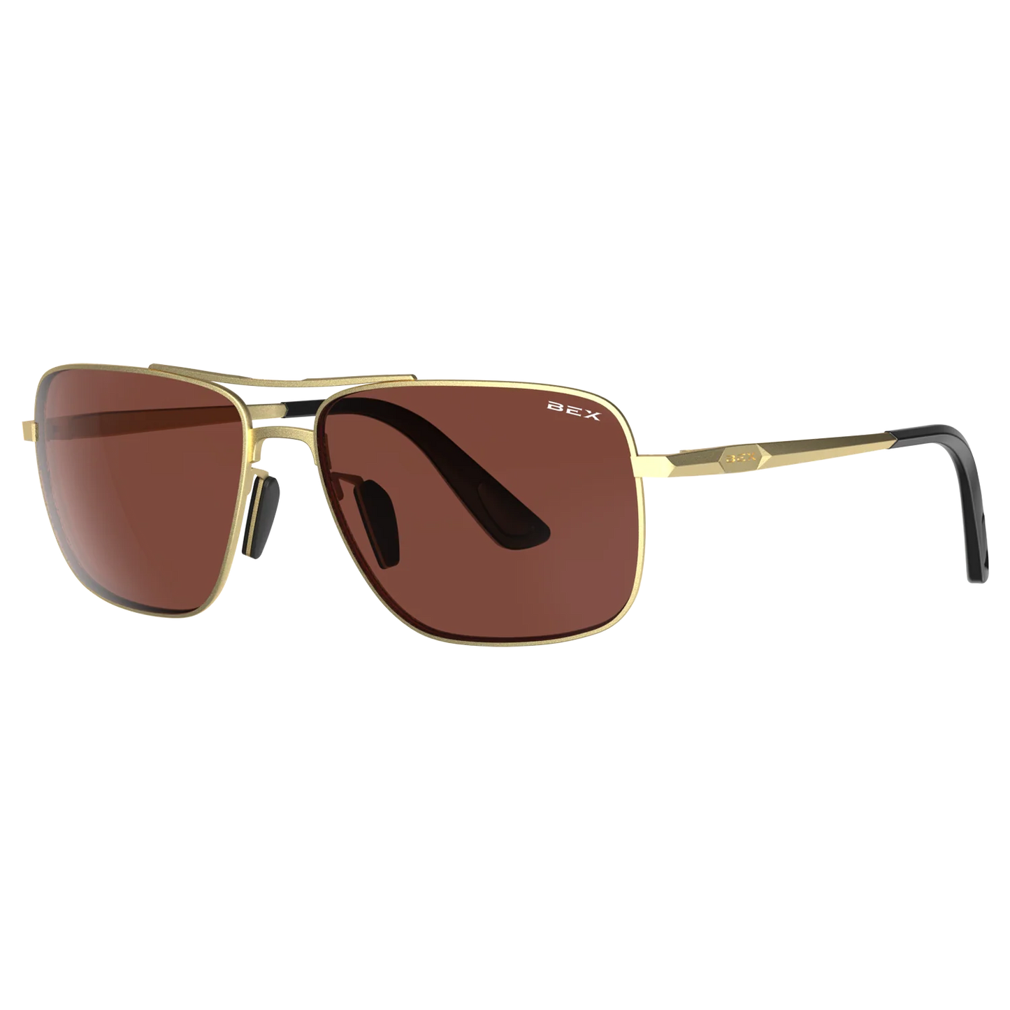 BEX- Porter Sunglasses in Matte Gold & Brown