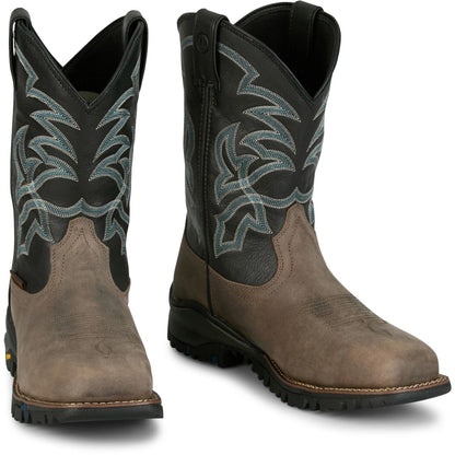 Tony Lama Gray Roustabout 11" Steel Toe Waterproof Work Boots