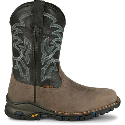 Tony Lama Gray Roustabout 11" Steel Toe Waterproof Work Boots