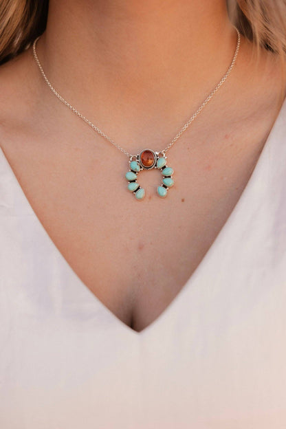 Krush Kandy Amber & Turquoise Horseshoe Necklace