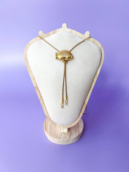 Armadillo Gold Vintage Style Bolo Tie