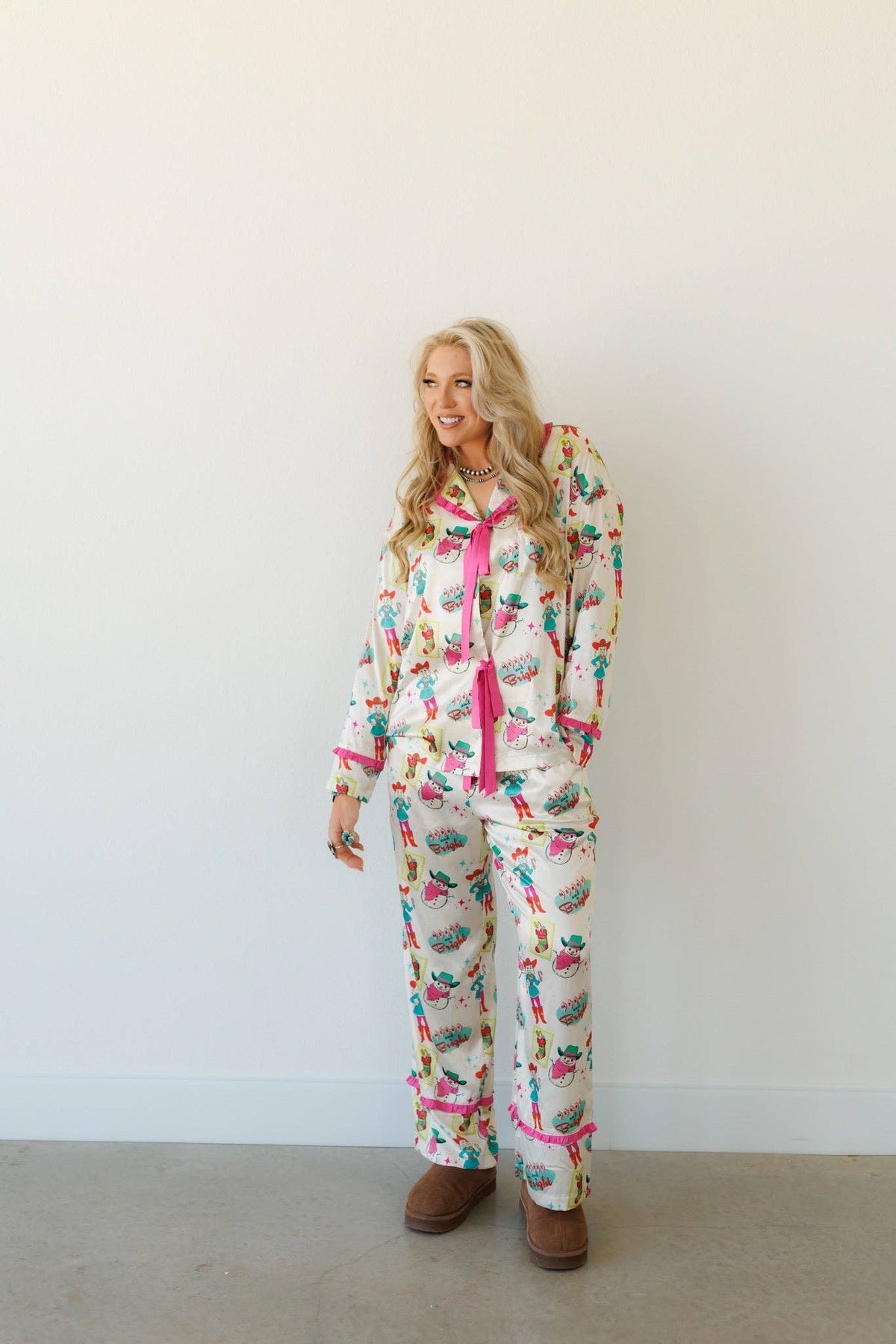Howdy Hanny Retro Cowgirl Christmas Pajamas
