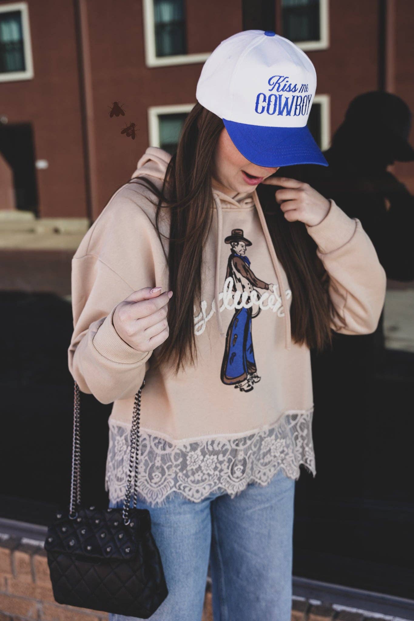 Chill Cowboy Lace Trim Hoodie